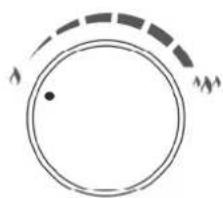 Schéma circulaire simple avec un arc en pointillés et un point, sans texte ni symbole