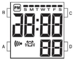 PM SMTWTS B 38:00 C A (● (○)) 88 D