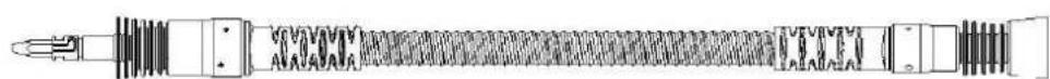 Technical line drawing of a mechanical spring or solenoid component (no text or symbols)