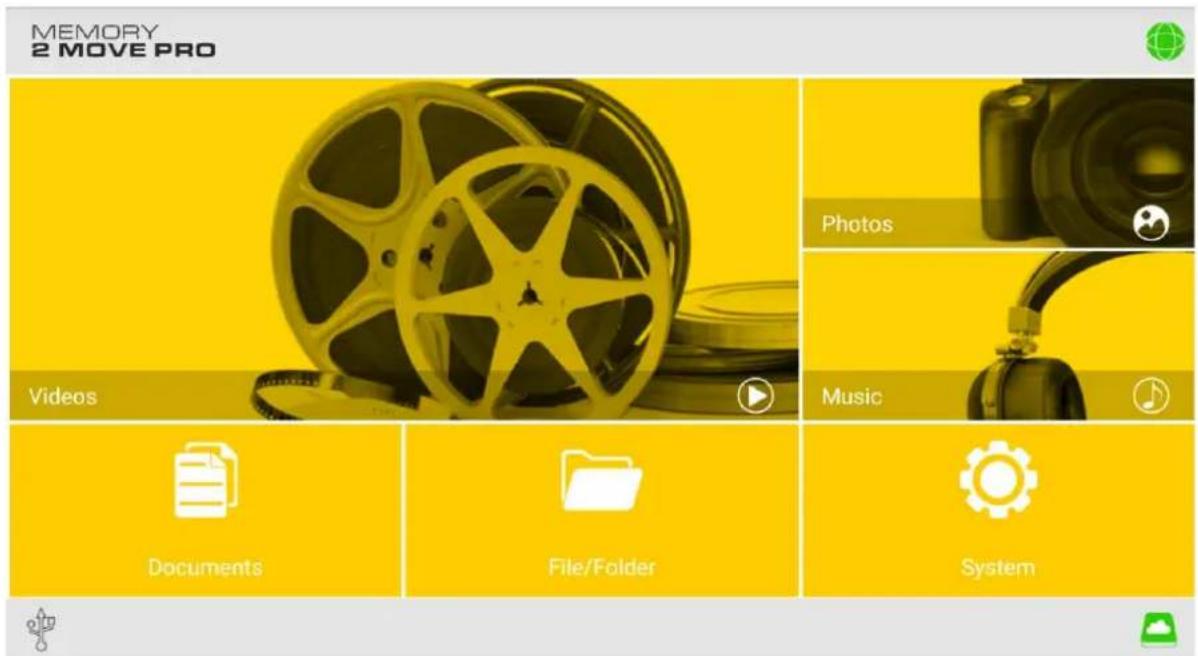 MEMORY 2 MOVE PRO Videos Photos Music Documents File/Folder System