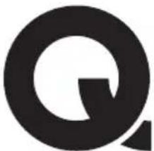 Abstract black logo design resembling a stylized letter 'Q' (no text or symbols)