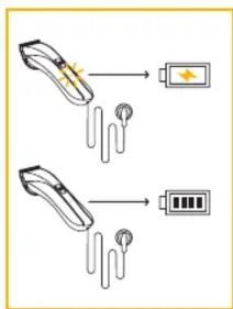 Diagram showing two devices with battery and charging elements, illustrating a basic electrical or electronic circuit setup.