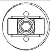 Pure mechanical assembly diagram showing a bearing housing and mounting bracket (no text or symbols)