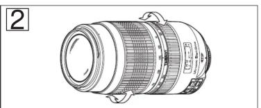 Dessin au trait d'un objectif d'appareil photo de luxe avec œilleton réglable (sans texte ni symboles)