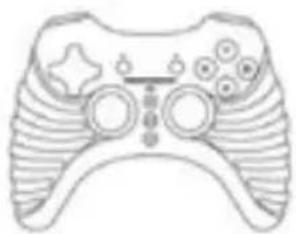 Line drawing of a game controller with no text or symbols.