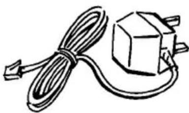 Simple line drawing of a cable and a small electrical component (no text or symbols)