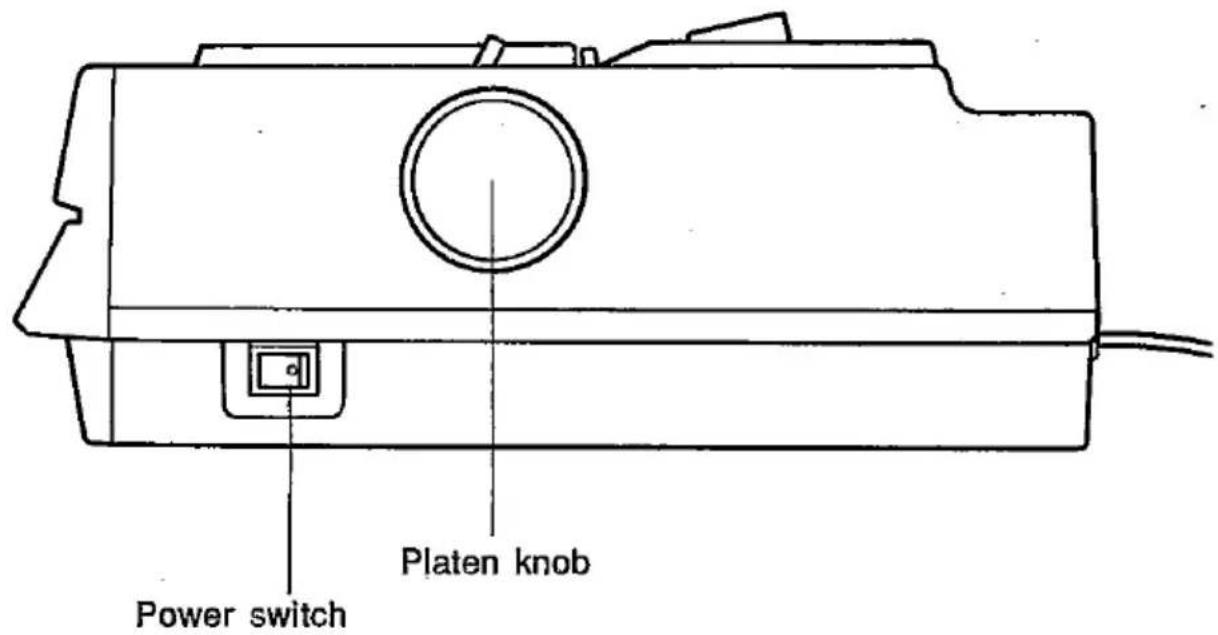 Power switch Platen knob