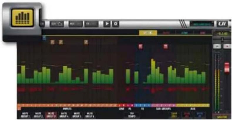 Screenshot of a music or audio editing software interface displaying multiple bar charts with green and red signal lines.