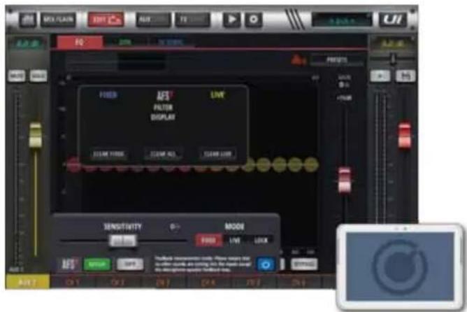 MIX PLANS AVI T1 UI F2 GND VOUT RESET PUBB LEFT FILTER DISPLAY 320K MHz 500K NQ 500K LCK Sensitivity MODE FIND LIVE LOCK RST OFF OK OK OK OK OK