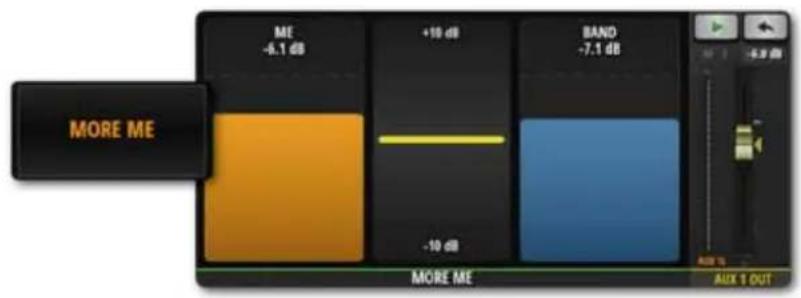 ME -6.1 dB +10 dB BAND -7.1 dB MORE ME MORE ME AUX 1 OUT