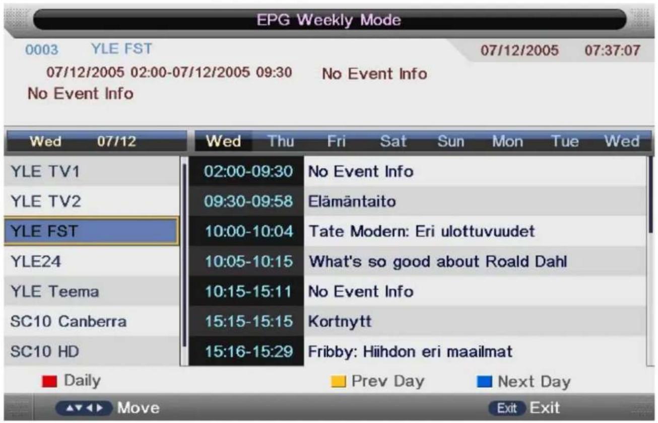 EPG Weekly Mode 0003 YLE FST 07/12/2005 02:00-07/12/2005 09:30 No Event Info No Event Info Wed 07/12 Wed Thu Fri Sat Sun Mon Tue Wed YLE TV1 YLE TV2 YLE FST YLE24 YLE Teema SC10 Canberra SC10 HD 02:00-09:30 No Event Info 09:30-09:58 Elämäntaito 10:00-10:04 Tate Modern: Eri ulottuvuudet 10:05-10:15 What's so good about Roald Dahl 10:15-15:11 No Event Info 15:15-15:15 Kortnytt 15:16-15:29 Friibby: Hiihdon eri maailmat Daily Prev Day Next Day Move Exit Exit
