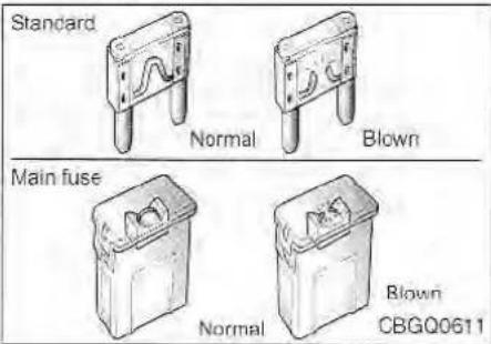 Standard Normal Blown Main fuse Normal Blown CBGQ0611