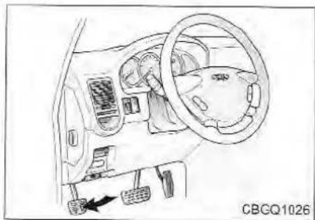 Line drawing of a car interior showing dashboard, steering wheel, and dashboard controls (no text or symbols)