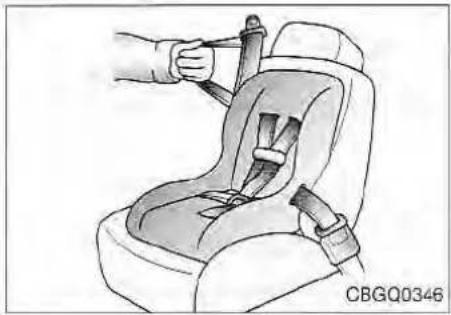 Illustration of a car seatbelt being lifted by a hand, no text or symbols present