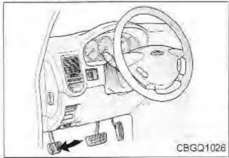 Line drawing of a car interior showing steering wheel, dashboard, and steering wheel (no text or symbols)