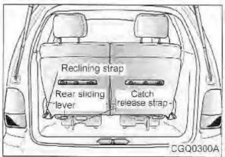 Reclining strap Rear sliding lever Catch release strap CGQ0300A