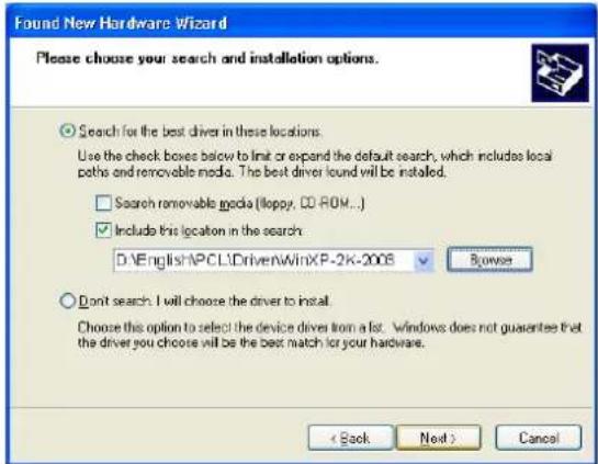 Found New Hardware Wizard Please choose your search and installation options. Search for the best driver in these locations. Use the check boxes below to limit or expand the default search, which includes local paths and removable media. The best driver found will be installed. Search removable medi…