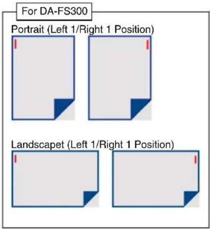 For DA-FS300 Portrait (Left 1/Right 1 Position) Landscape (Left 1/Right 1 Position)