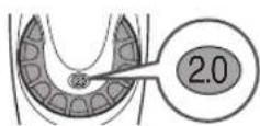 Illustration showing a two-step robotic arm manipulation process, with magnified views of internal components (no text or symbols).