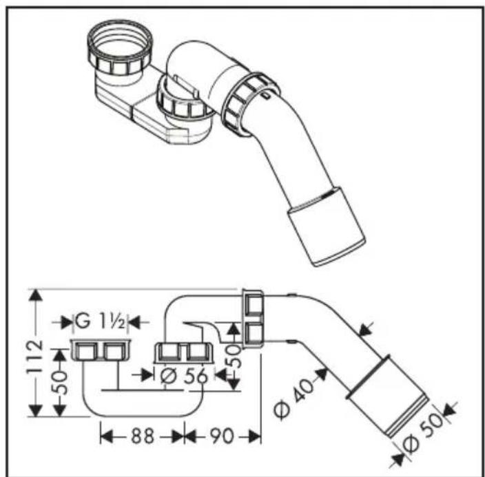 G 1½ 50 Ø 56 50 88 90 Ø 40 Ø 50