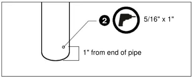 2 5/16" x 1" 1" from end of pipe