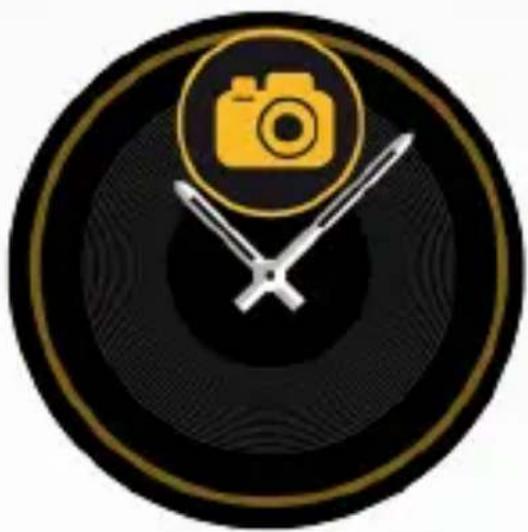 Circular icon with a camera and scissors symbol, no text or numbers present