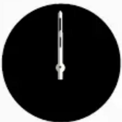 Simple white thermometer icon inside a black circle (no text or symbols)