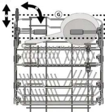 Technical diagram of a mechanical assembly with labeled components and directional arrows indicating motion or force vectors.