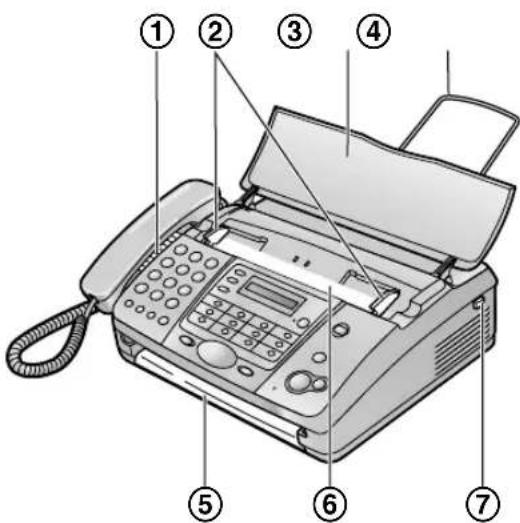 Diagram of a 1998 F40 fax with numbered parts labeled for identification.