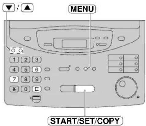 MENU, START/SET/COPY