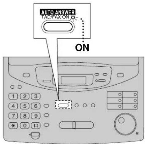 AUTO ANSWER TAD/FAX ON ON