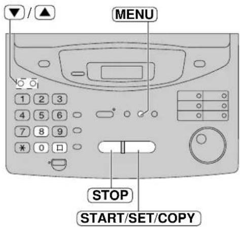 MENU, STOP, START/SET/COPY