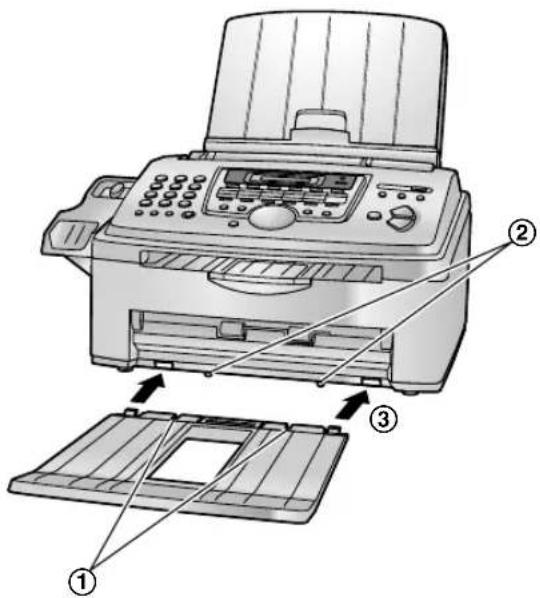 Diagram of a printer with labeled parts showing front, back, and side views for printing or assembly.