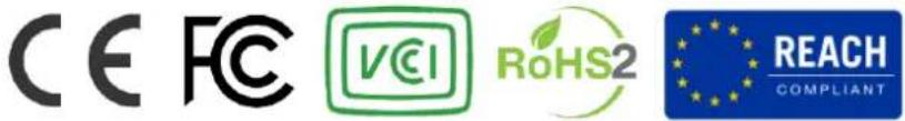 CE FC VCI RoHS2 REACH COMPLIANT