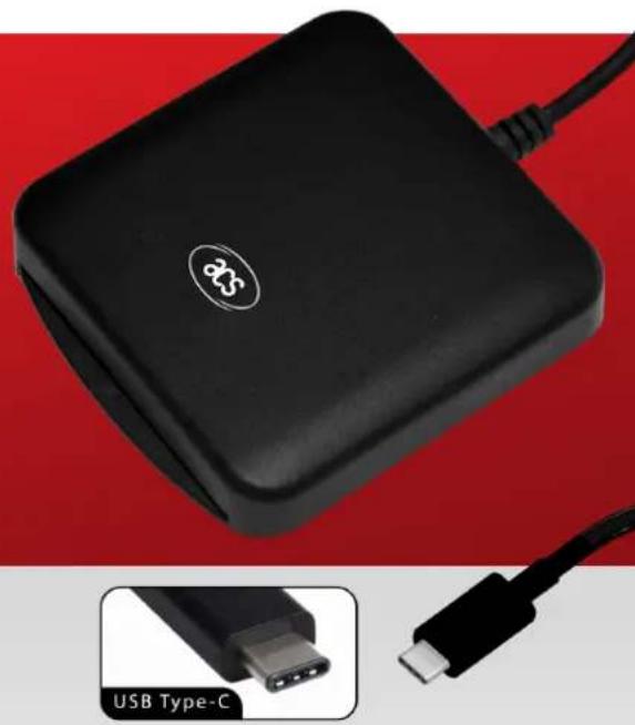 Black USB device with a logo and external connector, displayed against a red background (no text or symbols on the device itself)