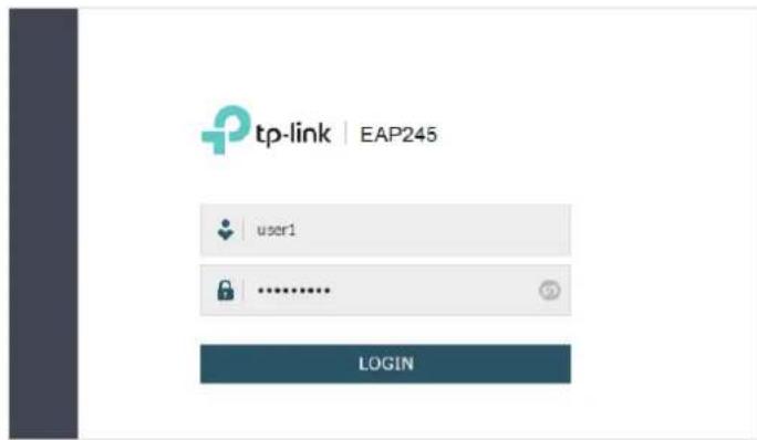 tp-link | EAP245 user1 ****** LOGIN
