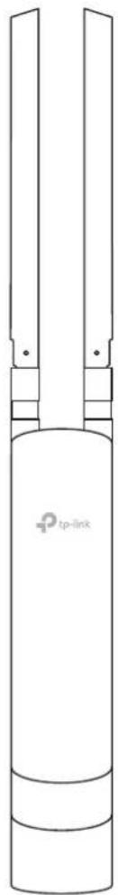 Pure diagram of a cylindrical device with two vertical supports and a base, no text or symbols present.