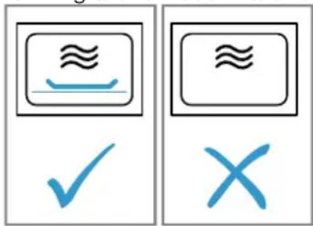Two identical icons showing a boat with water and a checkmark and an X symbol, likely indicating equivalence or verification status.