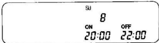 SU 8 ON 20:00 OFF 22:00
