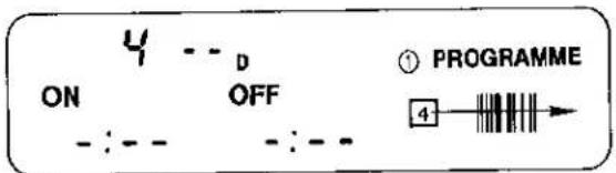 ON 4 -- D OFF - : - - - : - - ● PROGRAMME 4 →