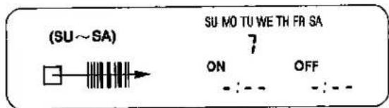(SU~SA) SU MO TU WE TH FR SA 7 ON OFF -:- - - -:- -