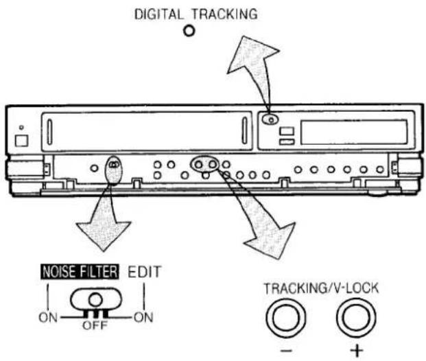DIGITAL TRACKING NOISE FILTER EDIT ON OFF ON TRACKING/V-LOCK - +