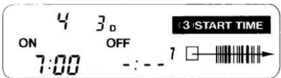 4 3D ON OFF 7:00 -:- 1 3 START TIME