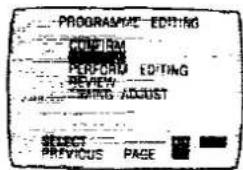PROGRAMATE EDITING CONTROL PERFORM EDITING REVIEW EDITING ADJUST SELECT PREVIOUS PAGE