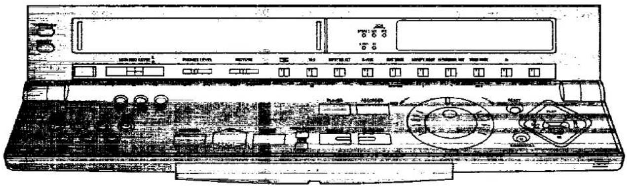 Technical diagram of a computer control panel with labeled buttons and ports
