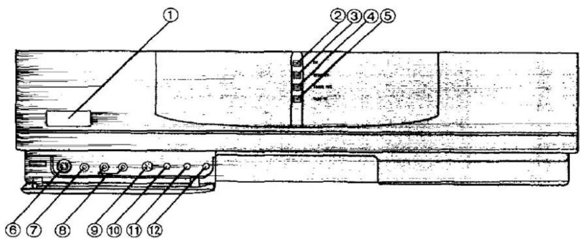 Technical diagram of a mechanical assembly with numbered components and labeled parts
