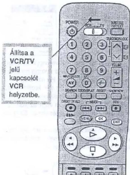 Állítsa a VCR/TV jelü kapcsolót VCR helyzetbe.