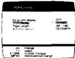 Display Use non-Display VCR Display Tape length AIC Compa OFF • DMED 4E - 90 16/00F change selected STORE: to store changes MF VCI: customer change