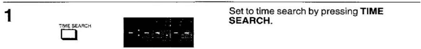 1 SET to time search by pressing TIME SEARCH. TIME SEARCH