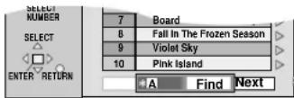 PANASONIC DVD-CP72 - Press [▲, ▼] to select "Find" and press [ENTER]. - 1